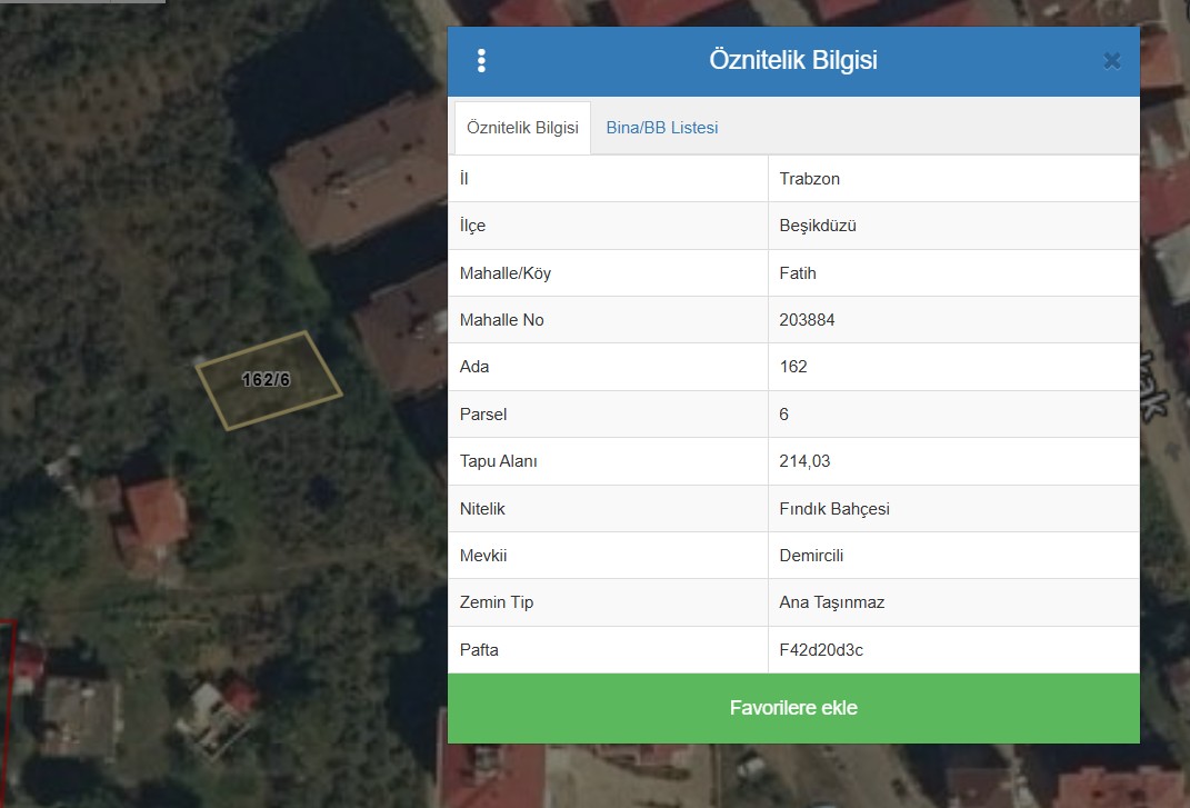 MABEL GAYRİMENKUL/ BEŞİKDÜZÜ/ FATİH MAH 214 m2 SATILIK ARSA